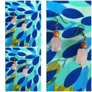 Elegant Rose Quartz Stone Earrings